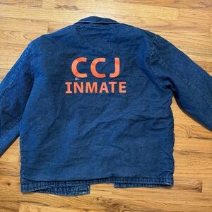 Prison issue blanket denim jacket
